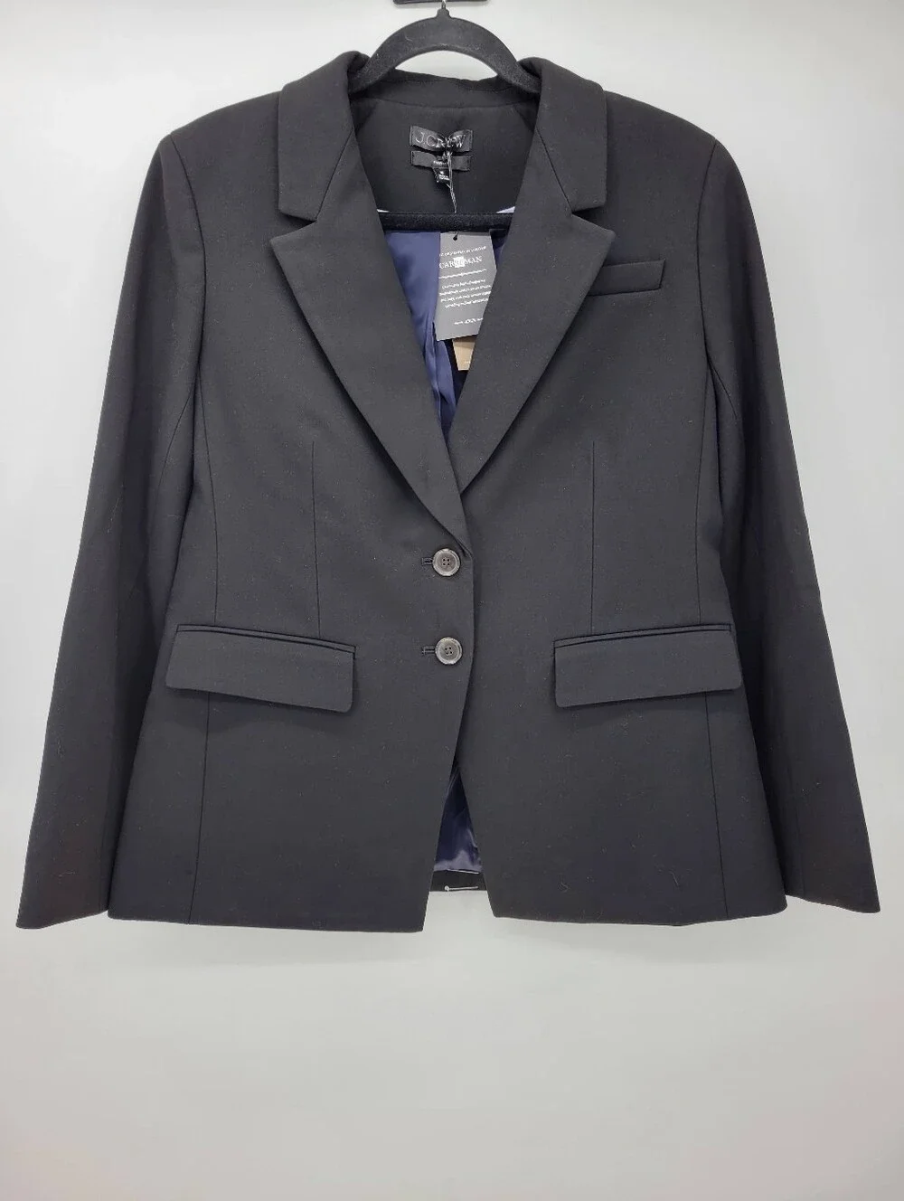 J Crew Madelyn blazer in four-season stretch CC289 Size 10 NWT Black Office